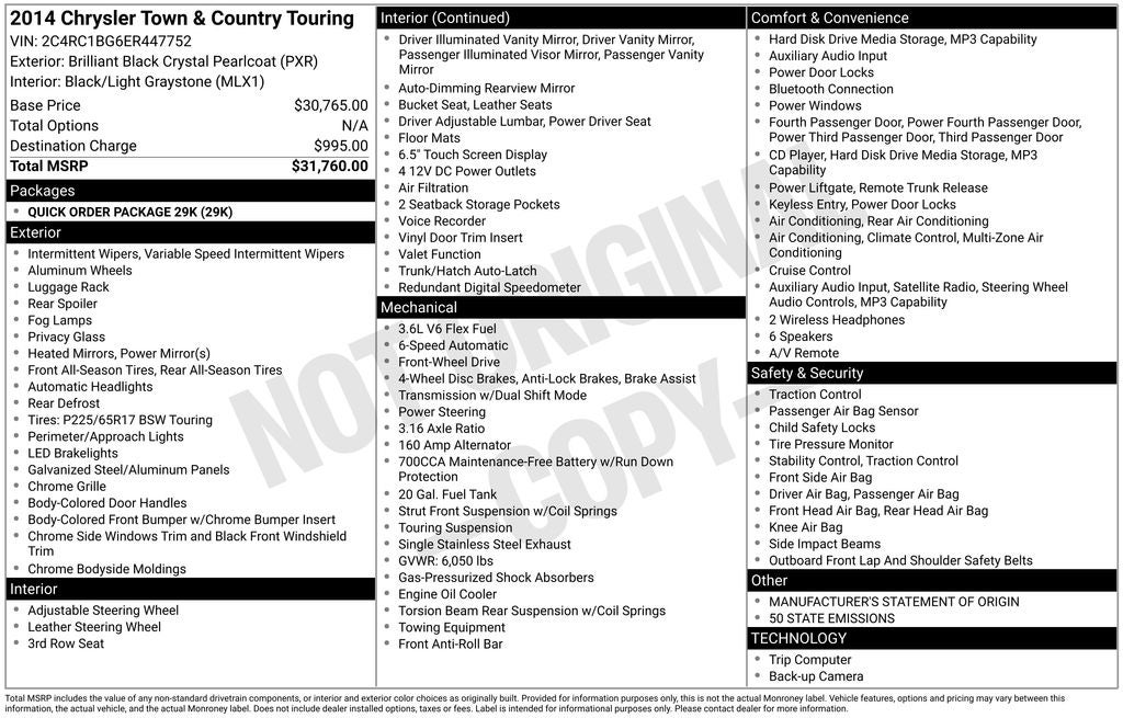2014 Chrysler Town & Country Touring