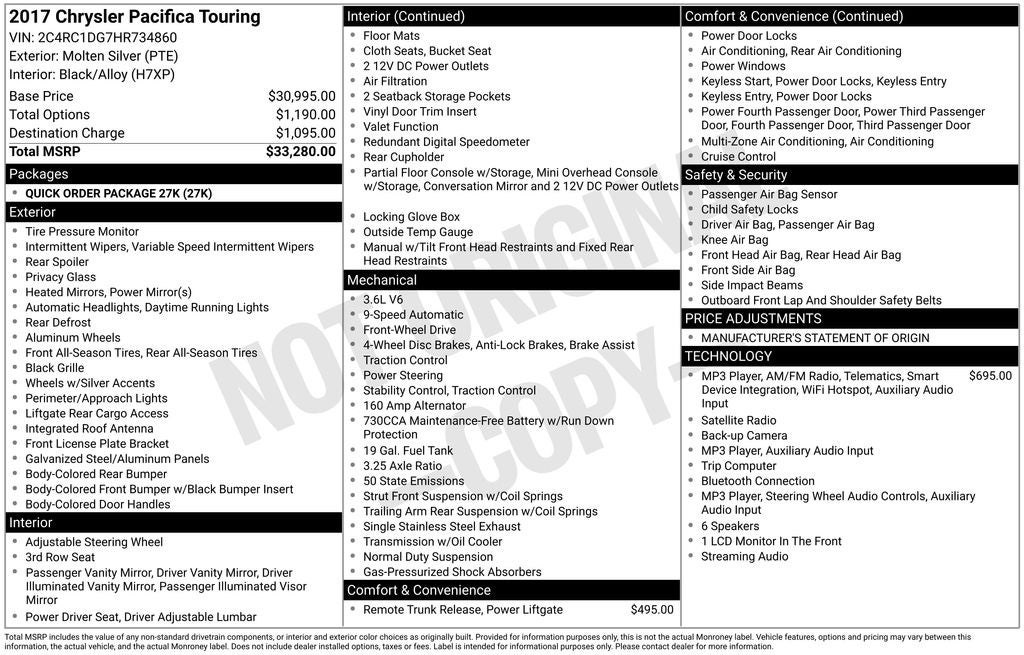2017 Chrysler Pacifica Touring