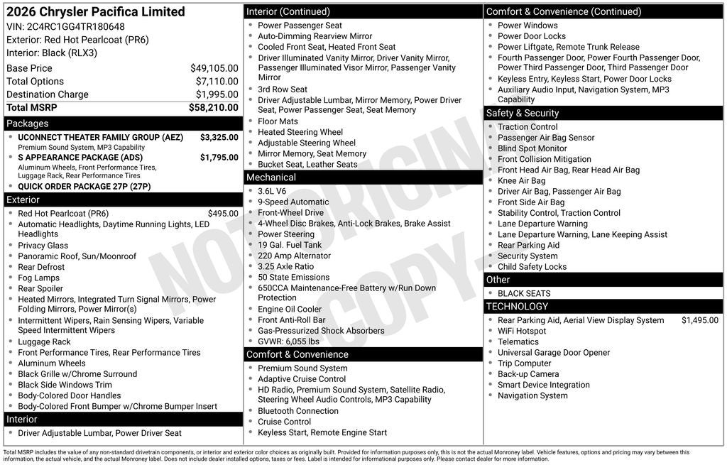 2026 Chrysler Pacifica Limited