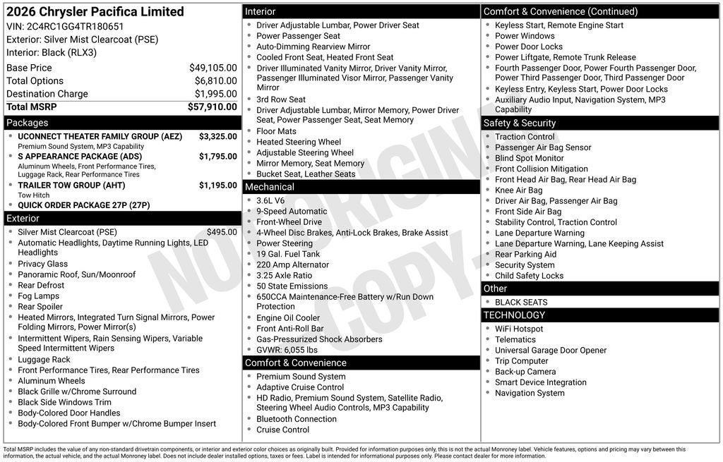 2026 Chrysler Pacifica Limited