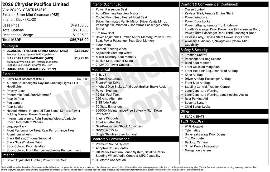 2026 Chrysler Pacifica Limited