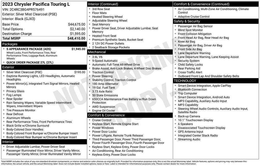 2023 Chrysler Pacifica Touring L