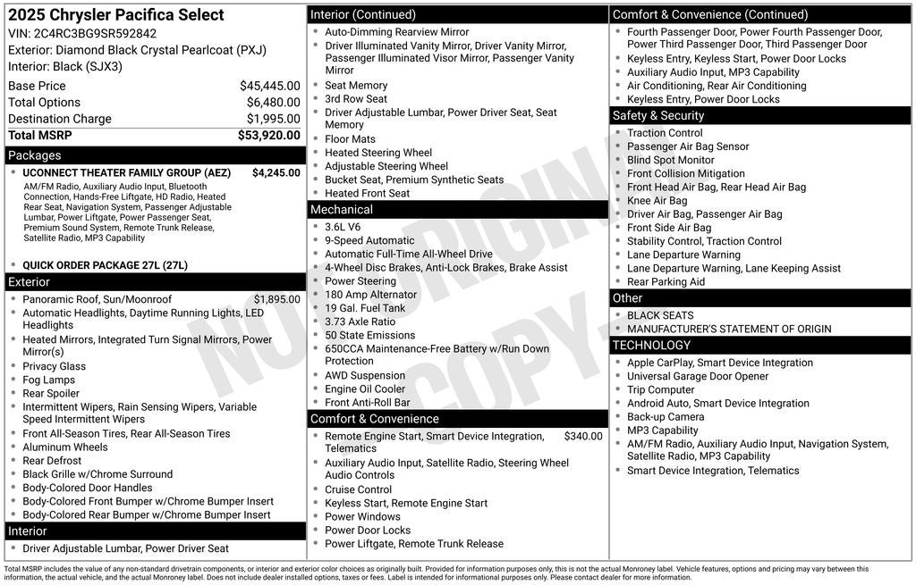 2025 Chrysler Pacifica Select