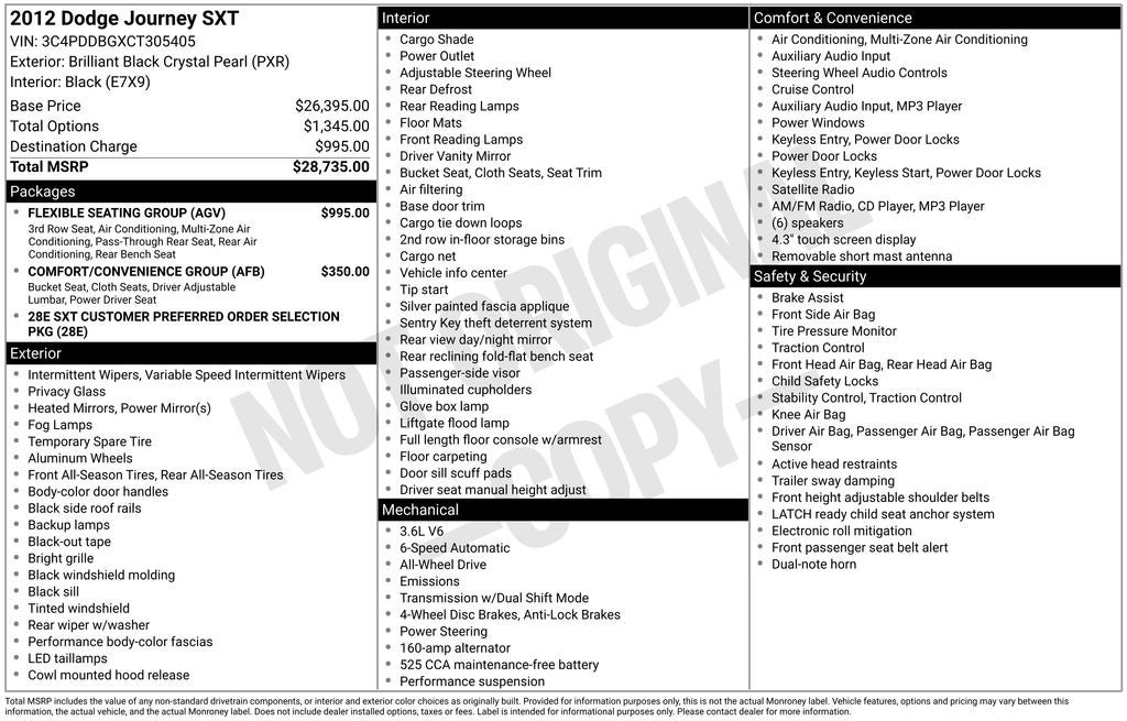 2012 Dodge Journey SXT