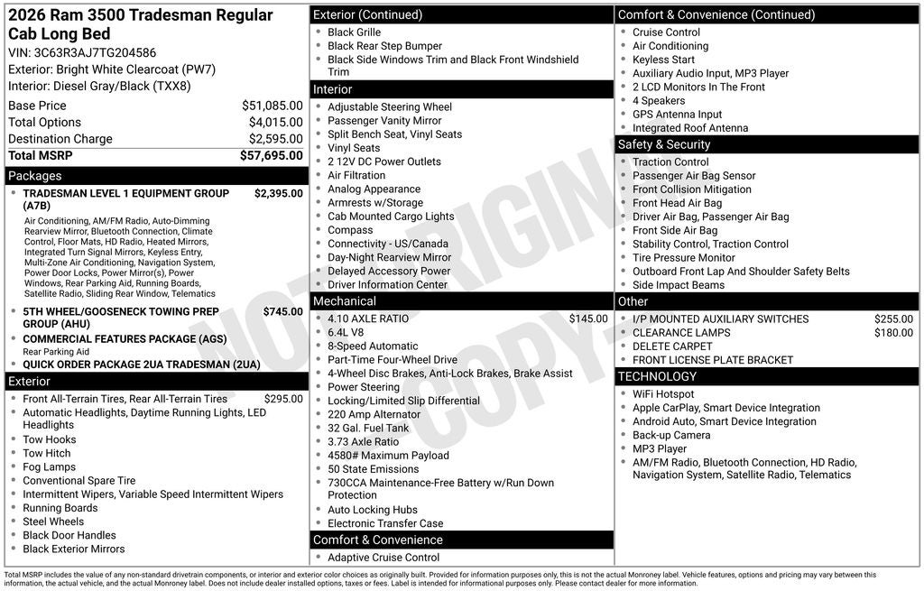 2026 RAM 3500 Tradesman