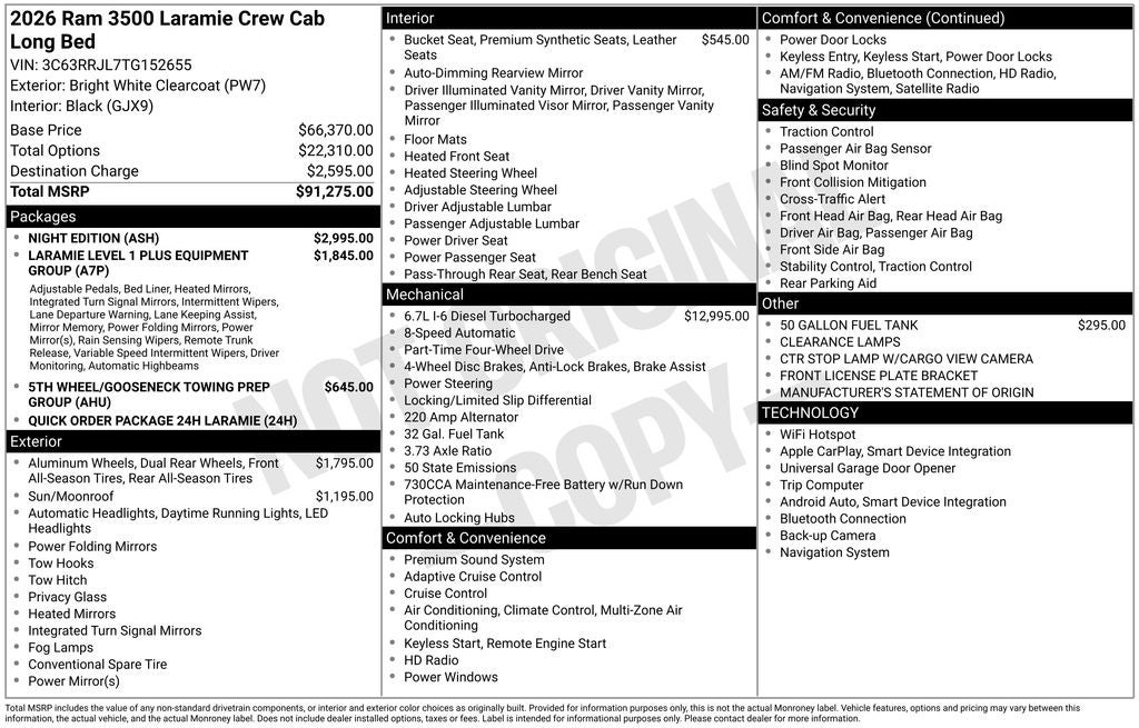 2026 RAM 3500 Laramie