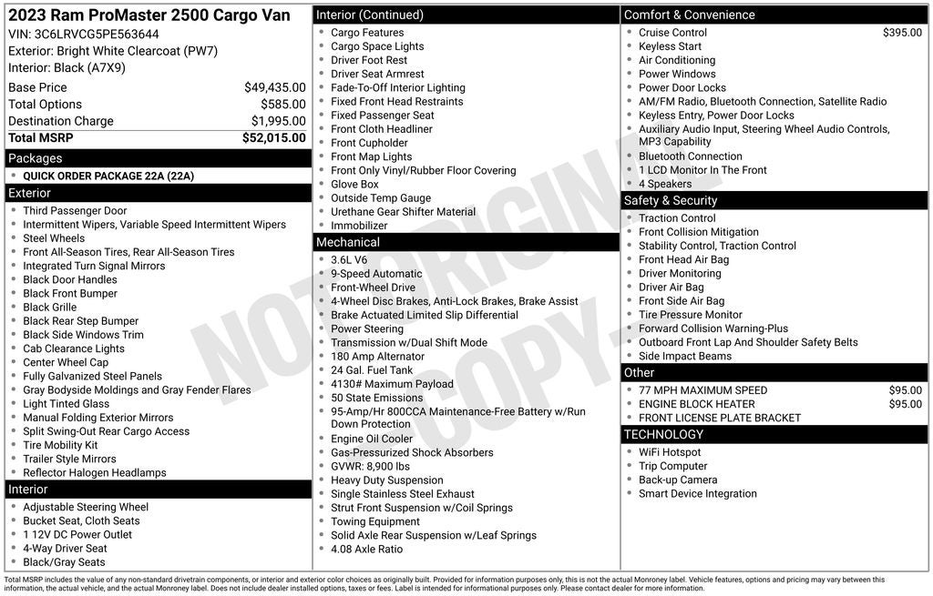 2023 RAM ProMaster 2500 High Roof