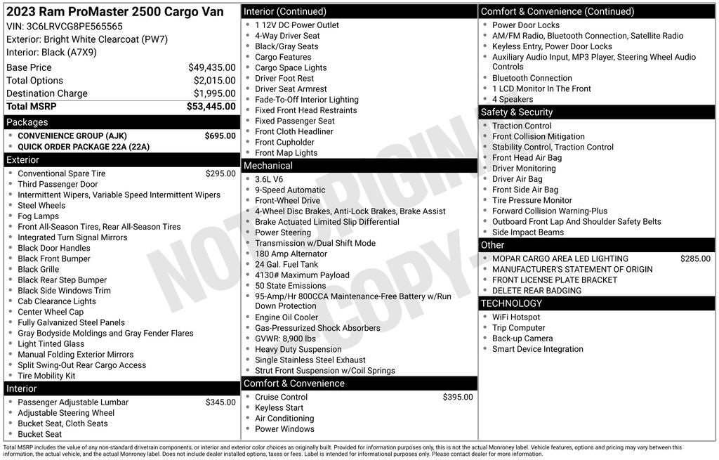 2023 RAM ProMaster 2500 High Roof