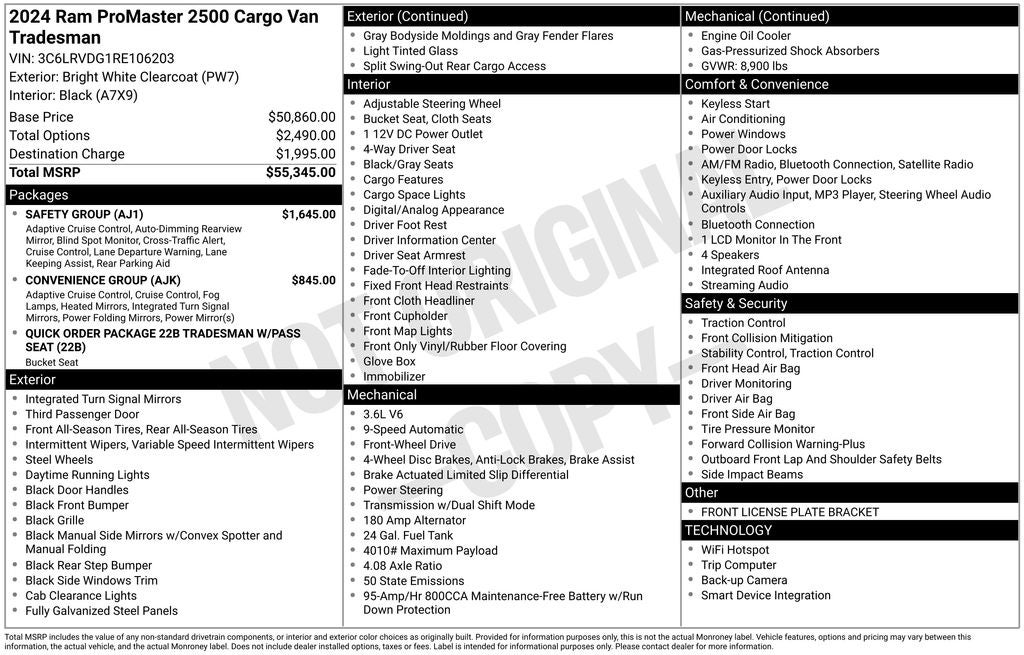 2024 RAM ProMaster 2500 High Roof