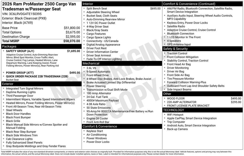 2026 RAM ProMaster 2500 High Roof