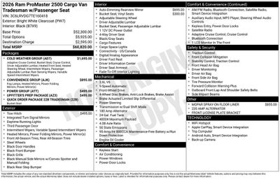 2026 RAM ProMaster 2500 High Roof