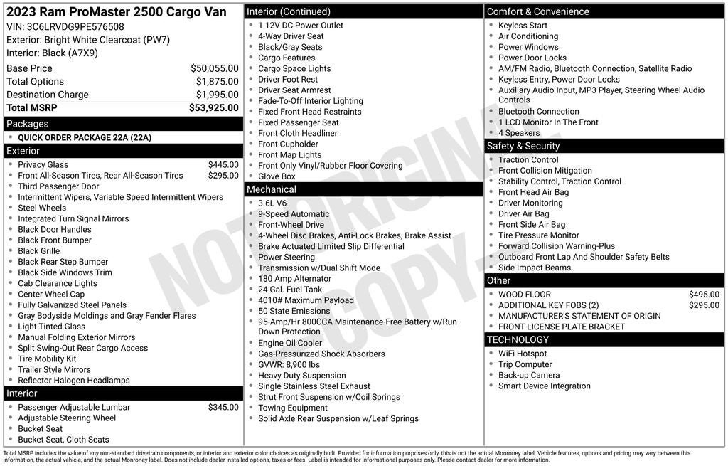 2023 RAM ProMaster 2500 High Roof