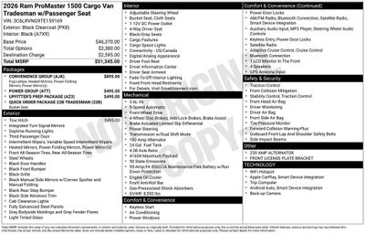 2026 RAM ProMaster 1500 Low Roof