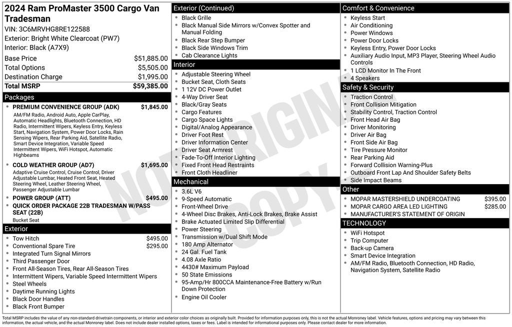 2024 RAM ProMaster 3500 High Roof