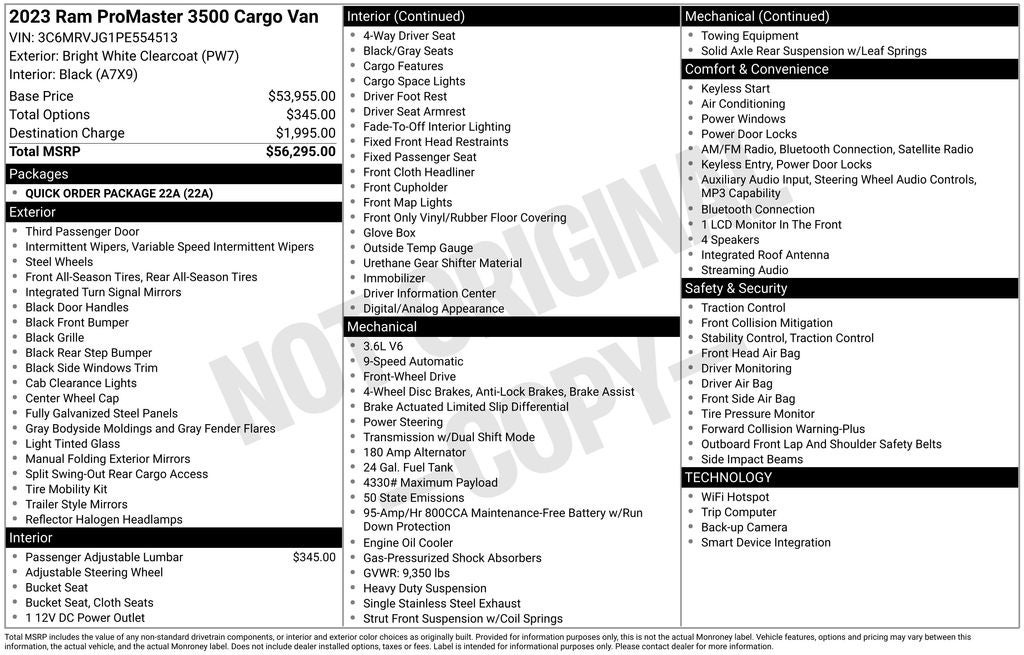 2023 RAM ProMaster 3500 High Roof