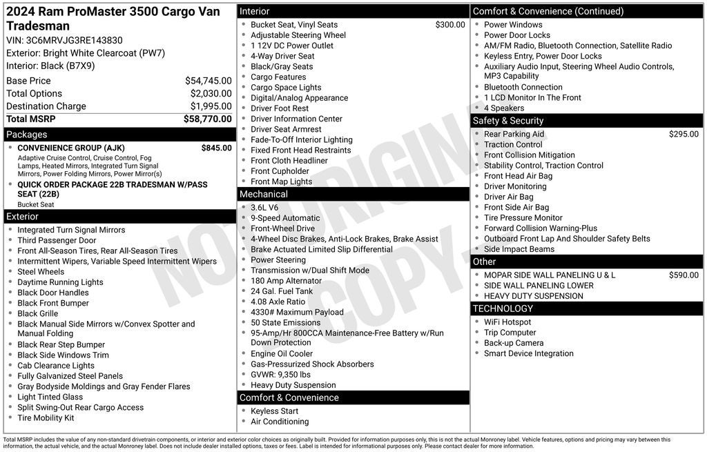 2024 RAM ProMaster 3500 High Roof