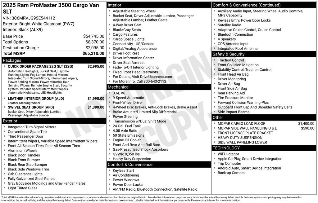 2025 RAM ProMaster 3500 High Roof