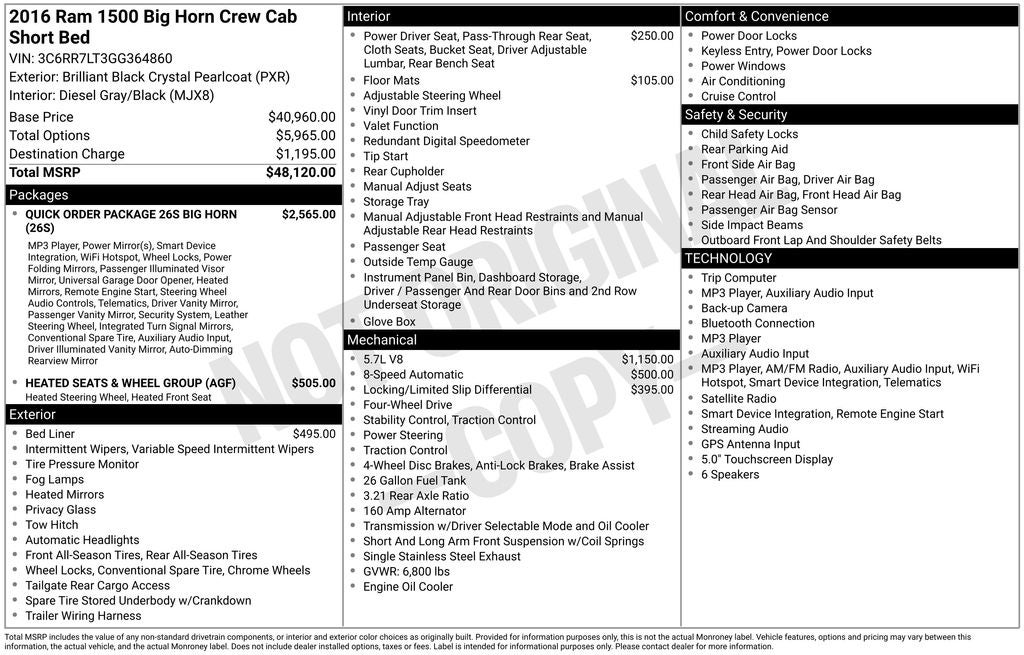 2016 RAM 1500 Big Horn