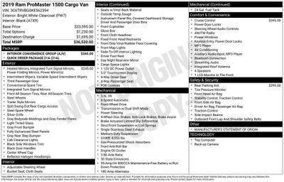 2019 RAM ProMaster 1500 Base