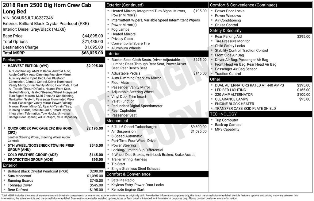 2018 RAM 2500 Big Horn