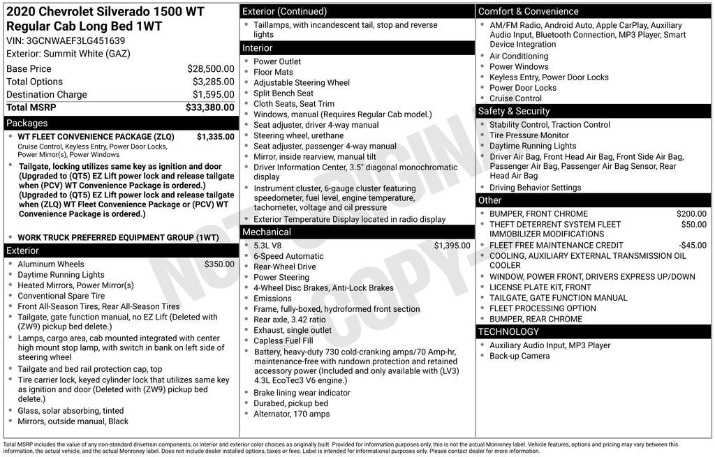 2020 Chevrolet Silverado 1500 WT