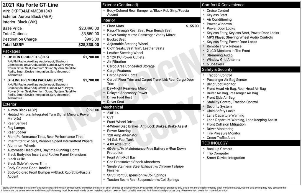 2021 Kia Forte GT-Line