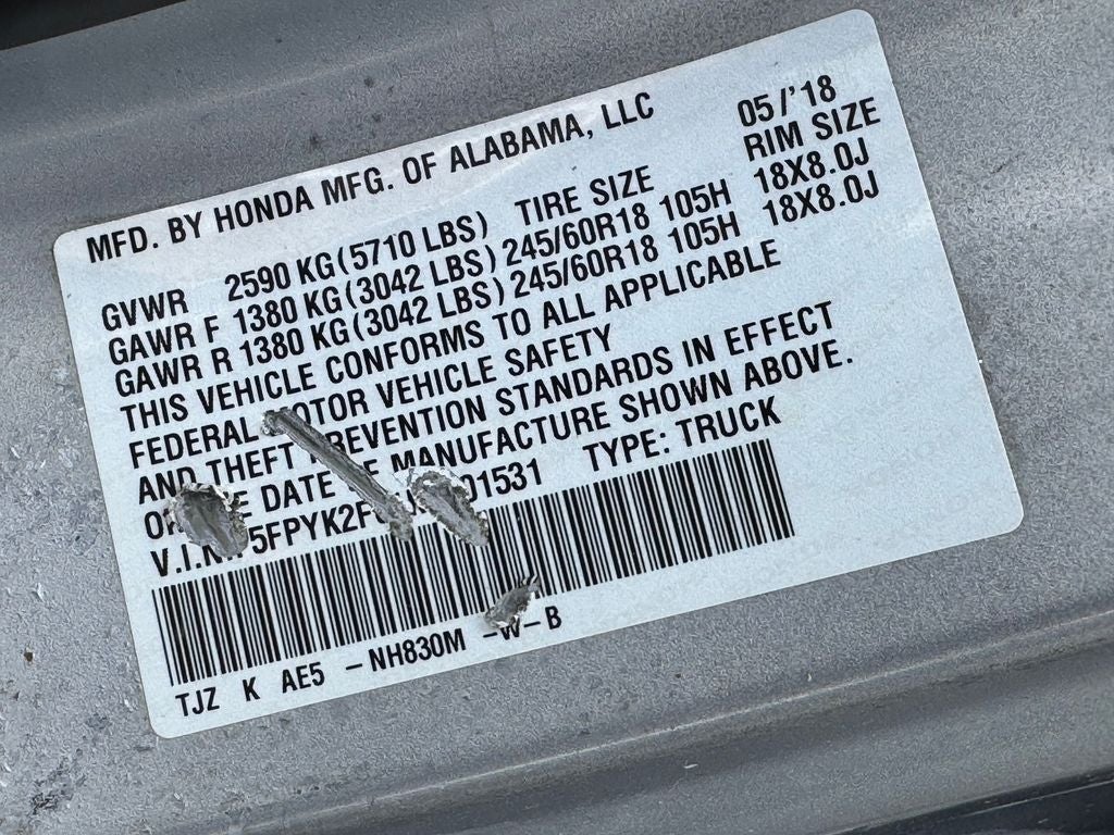 2019 Honda Ridgeline RTL-T