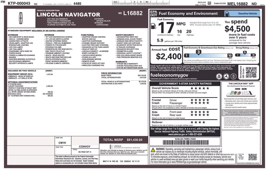 2021 Lincoln Navigator Reserve