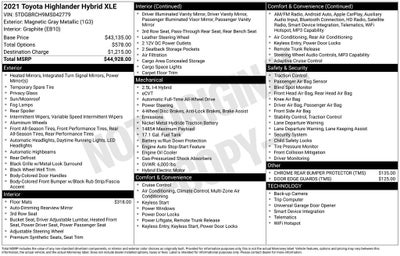 2021 Toyota Highlander Hybrid XLE