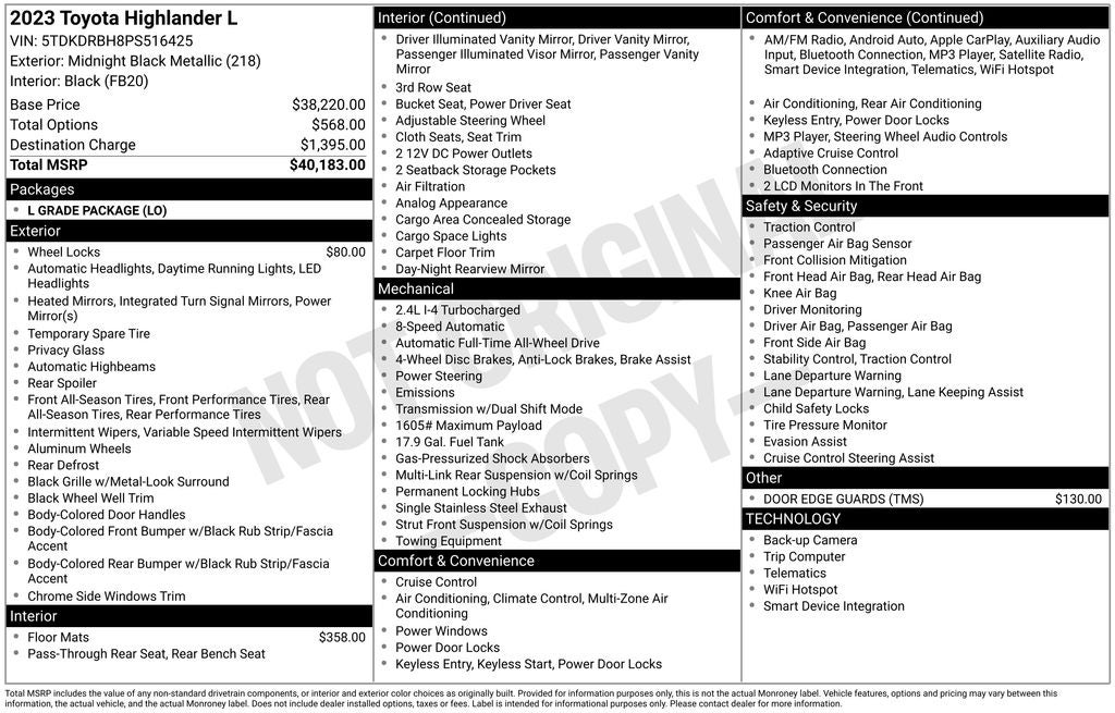 2023 Toyota Highlander L