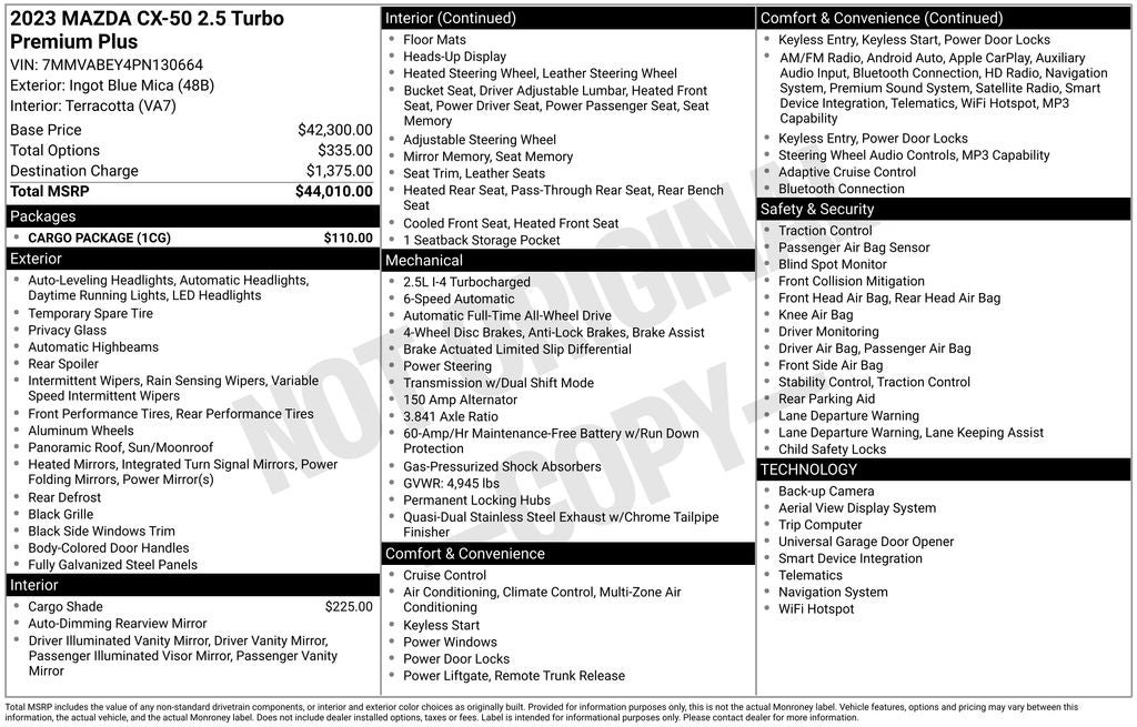 2023 Mazda Mazda CX-50 2.5 Turbo Premium Plus Package