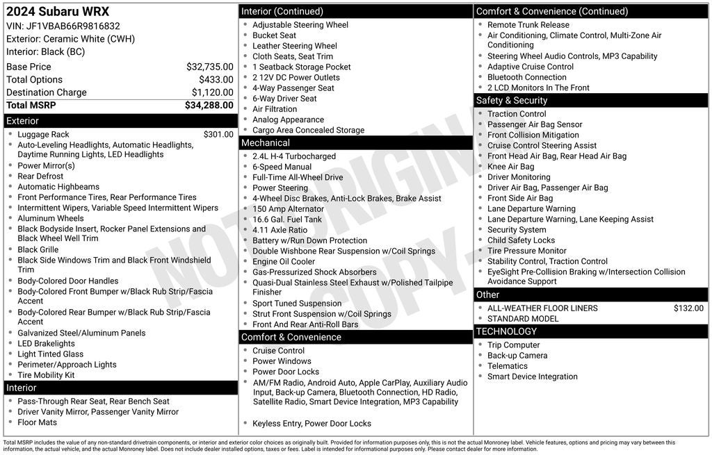 2024 Subaru WRX Base