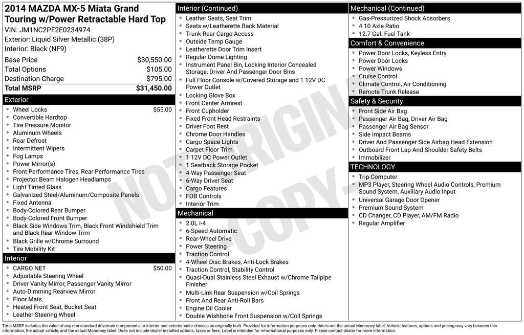 2014 Mazda Mazda Miata PRHT Grand Touring