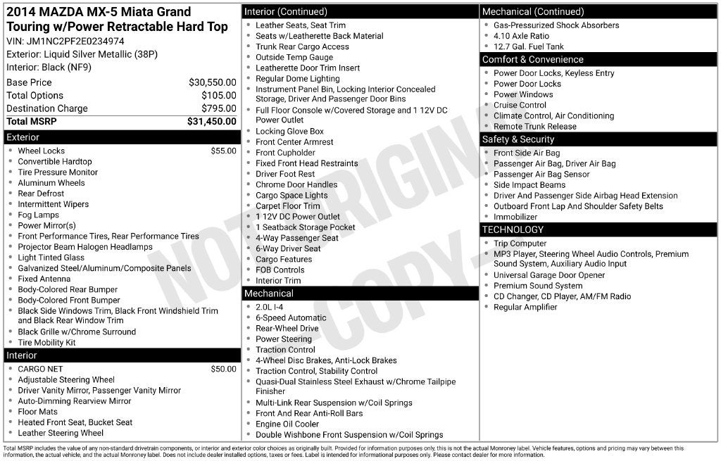 2014 Mazda Mazda Miata PRHT Grand Touring