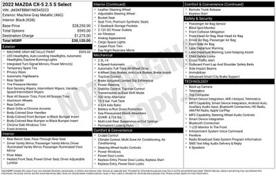 2022 Mazda Mazda CX-5 2.5 S Select Package
