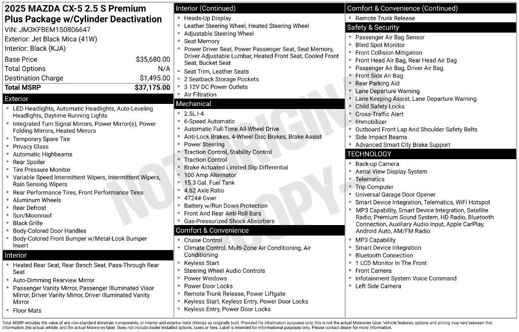 2025 Mazda Mazda CX-5 2.5 S Premium Plus Package