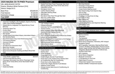 2025 Mazda Mazda CX-70 PHEV Premium