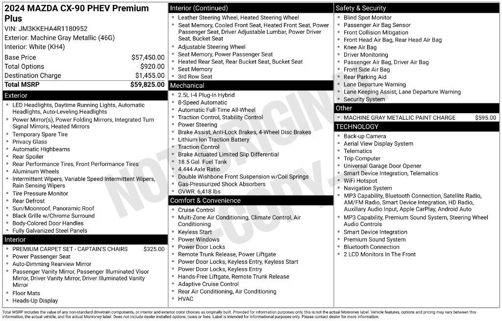 2024 Mazda Mazda CX-90 PHEV Premium Plus