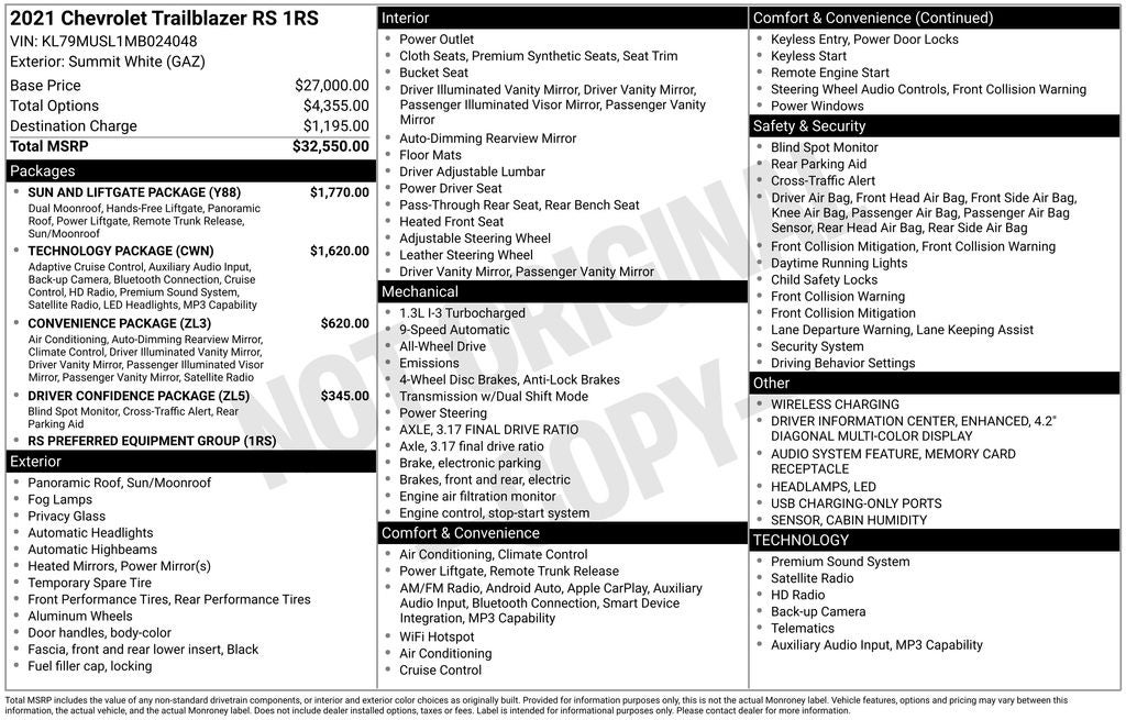 2021 Chevrolet TrailBlazer RS