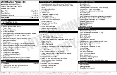 2020 Hyundai Palisade SE