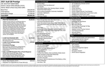2021 Audi Q8 55 Prestige quattro