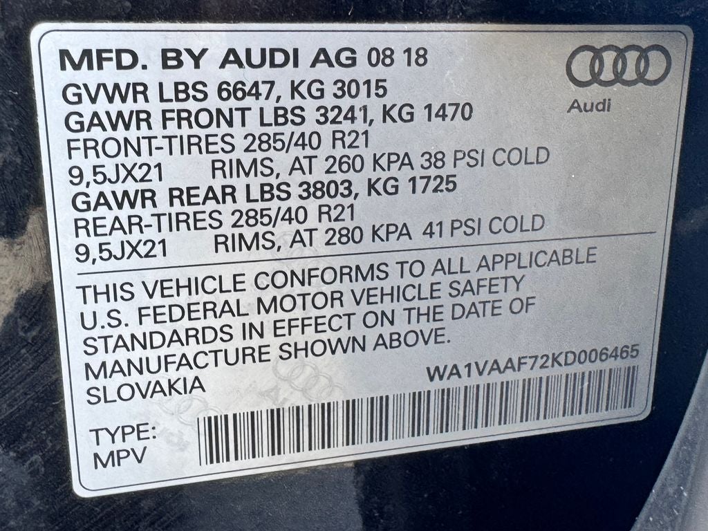 2019 Audi Q7 55 Prestige quattro