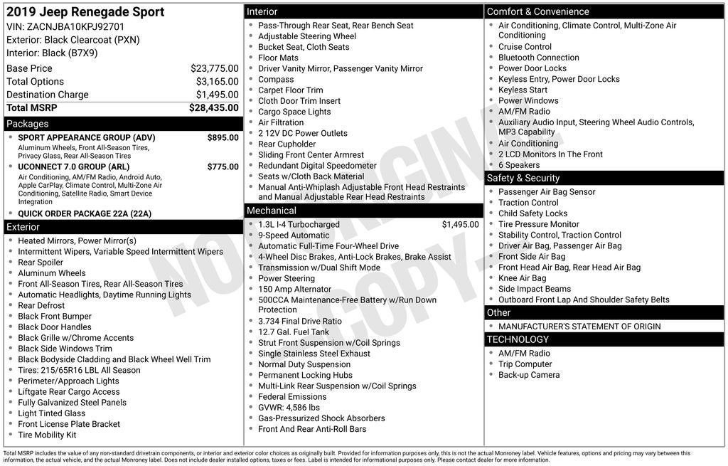 2019 Jeep Renegade Sport