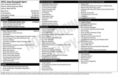 2022 Jeep Renegade Sport