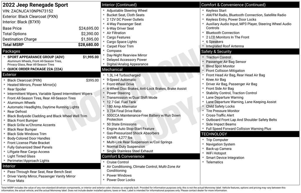 2022 Jeep Renegade Sport