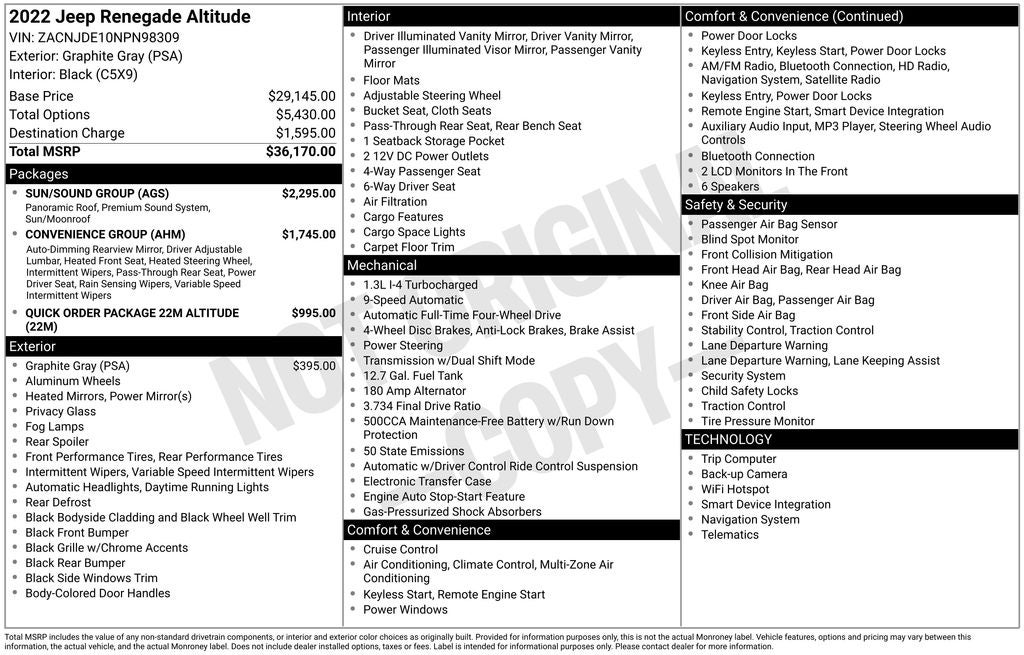 2022 Jeep Renegade Altitude