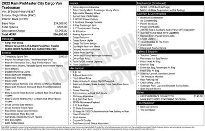2022 RAM ProMaster City Base