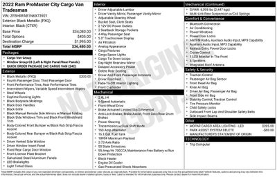 2022 RAM ProMaster City Base