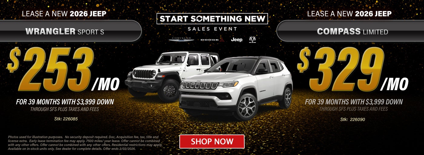 Jepp Wrangler and Jeep Compass Offers