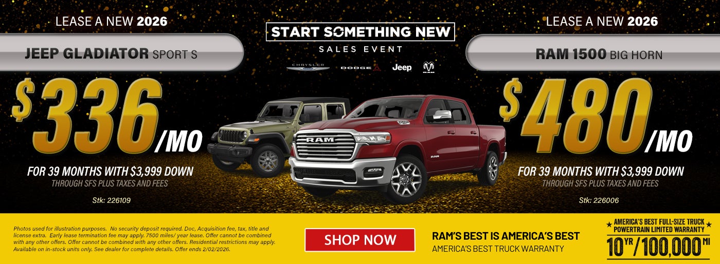 Jeep Gladiator and Ram 1500 Offers
